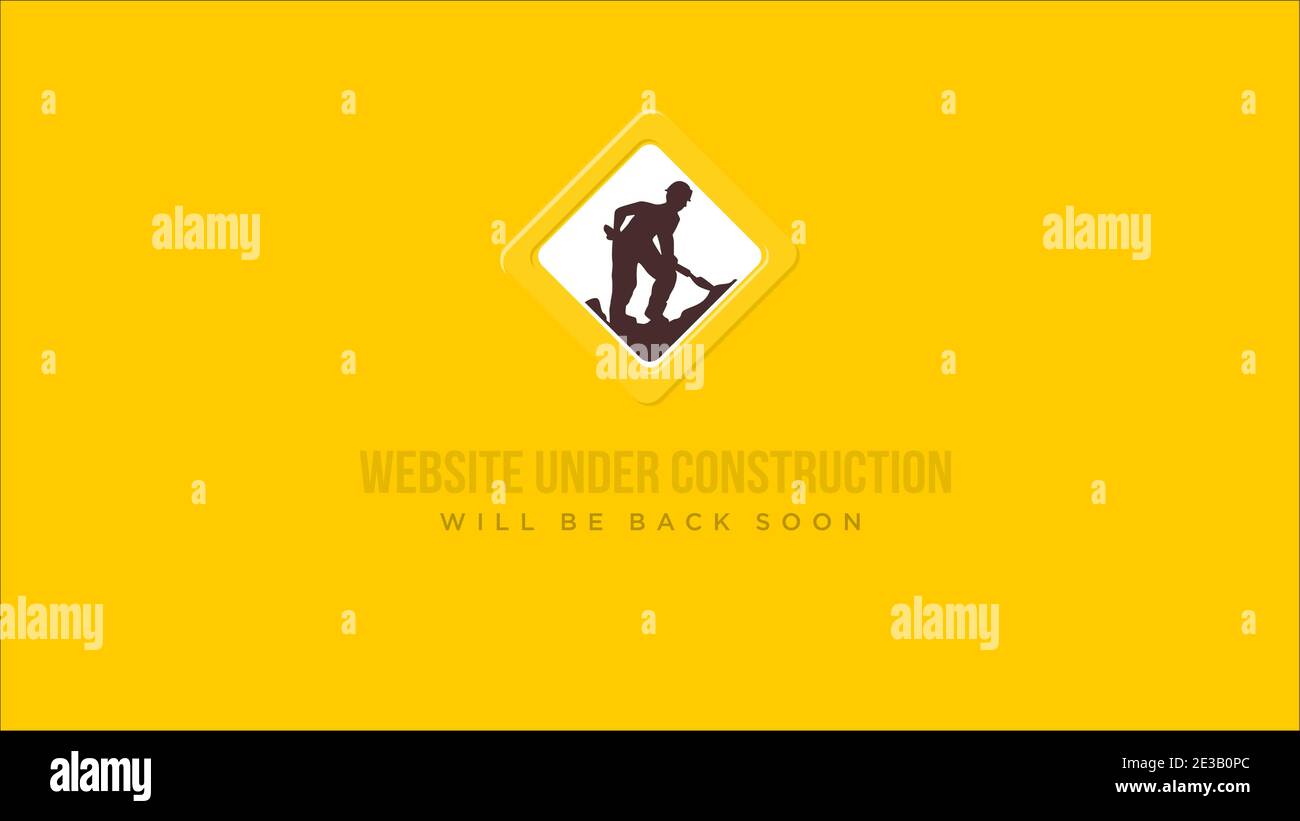 site web en construction nous reviendrons bientôt. dessin d'ingénierie papier fond avec illustration de vecteur de signe de construction Illustration de Vecteur