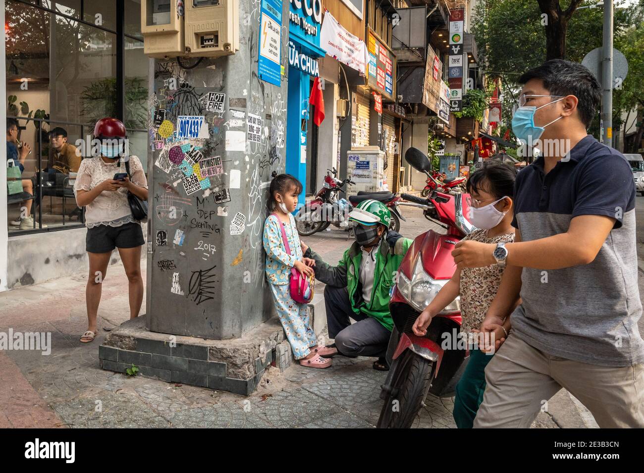 Scène de rue Saigon, Ho Chi Minh ville, Vietnam Banque D'Images