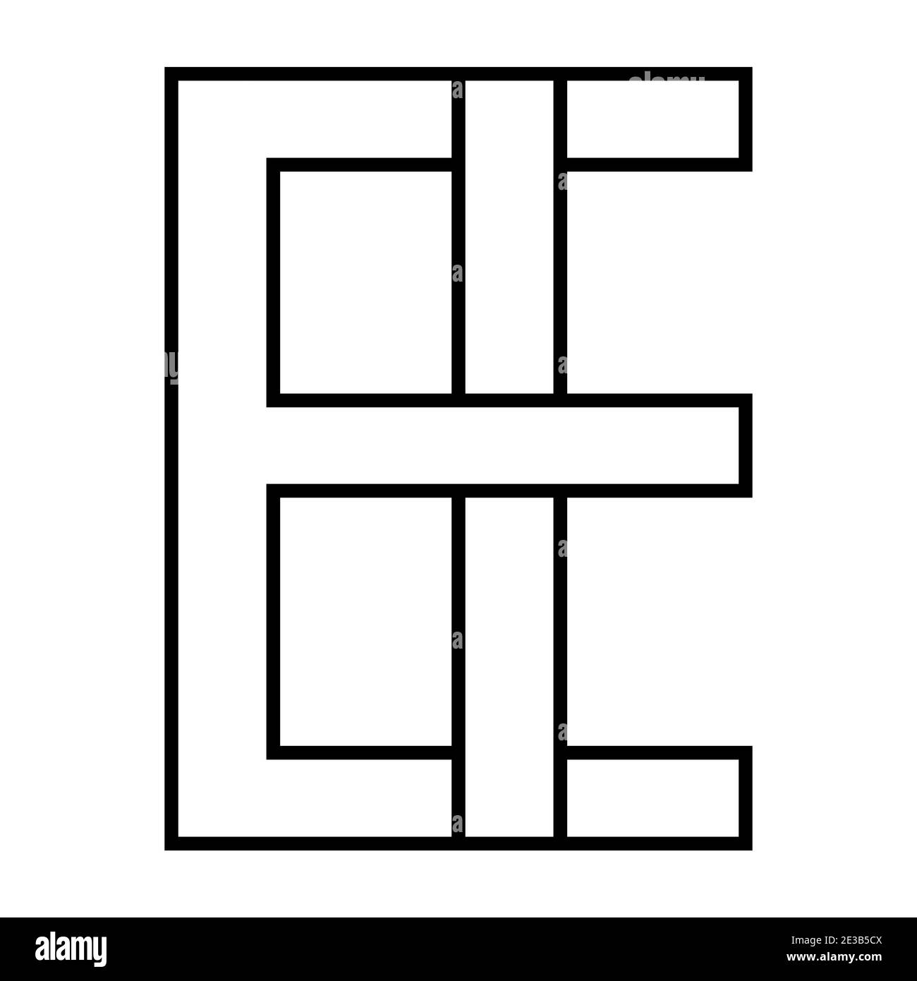 Logo signe ei et ie icône signe lettres entrelacées I, E vecteur logo ei, c'estàdire premières