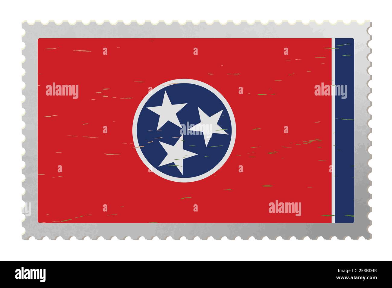Drapeau Tennessee USA sur l'ancien timbre-poste, vecteur Illustration de Vecteur