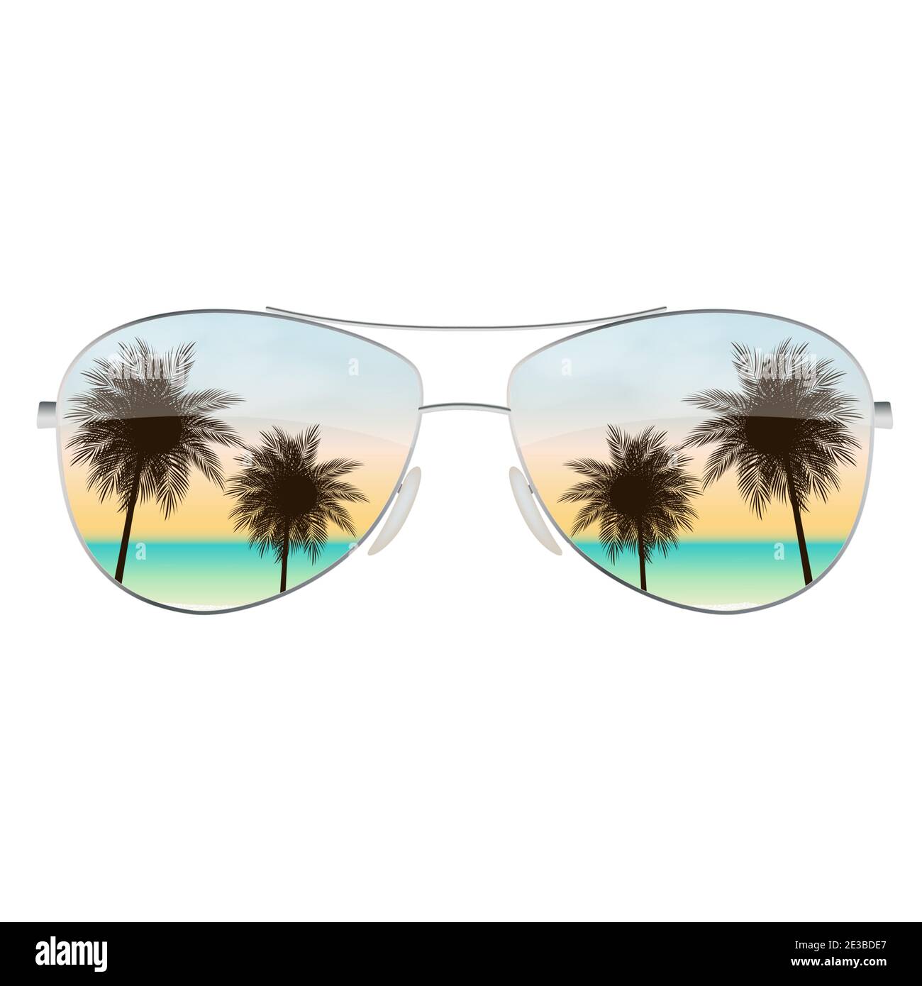 Lunettes de soleil réalistes avec icône en forme de palmier. Illustration  vectorielle Image Vectorielle Stock - Alamy