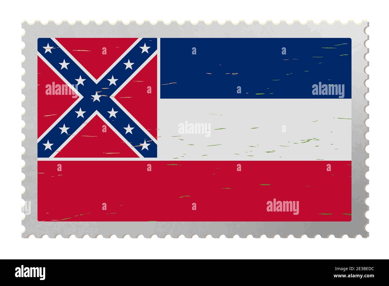 Drapeau des États-Unis du Mississippi sur l'ancien timbre-poste, vecteur Illustration de Vecteur