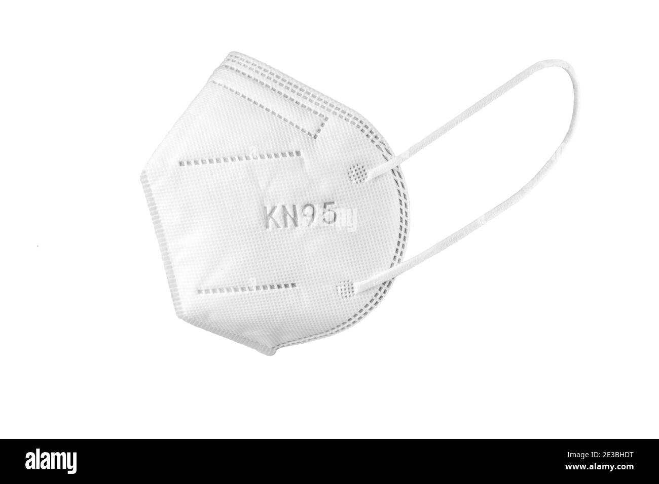 KN95 FFP2 masque isolé sur fond blanc. Équipement de protection individuelle contre le coronavirus Covid-19 Banque D'Images