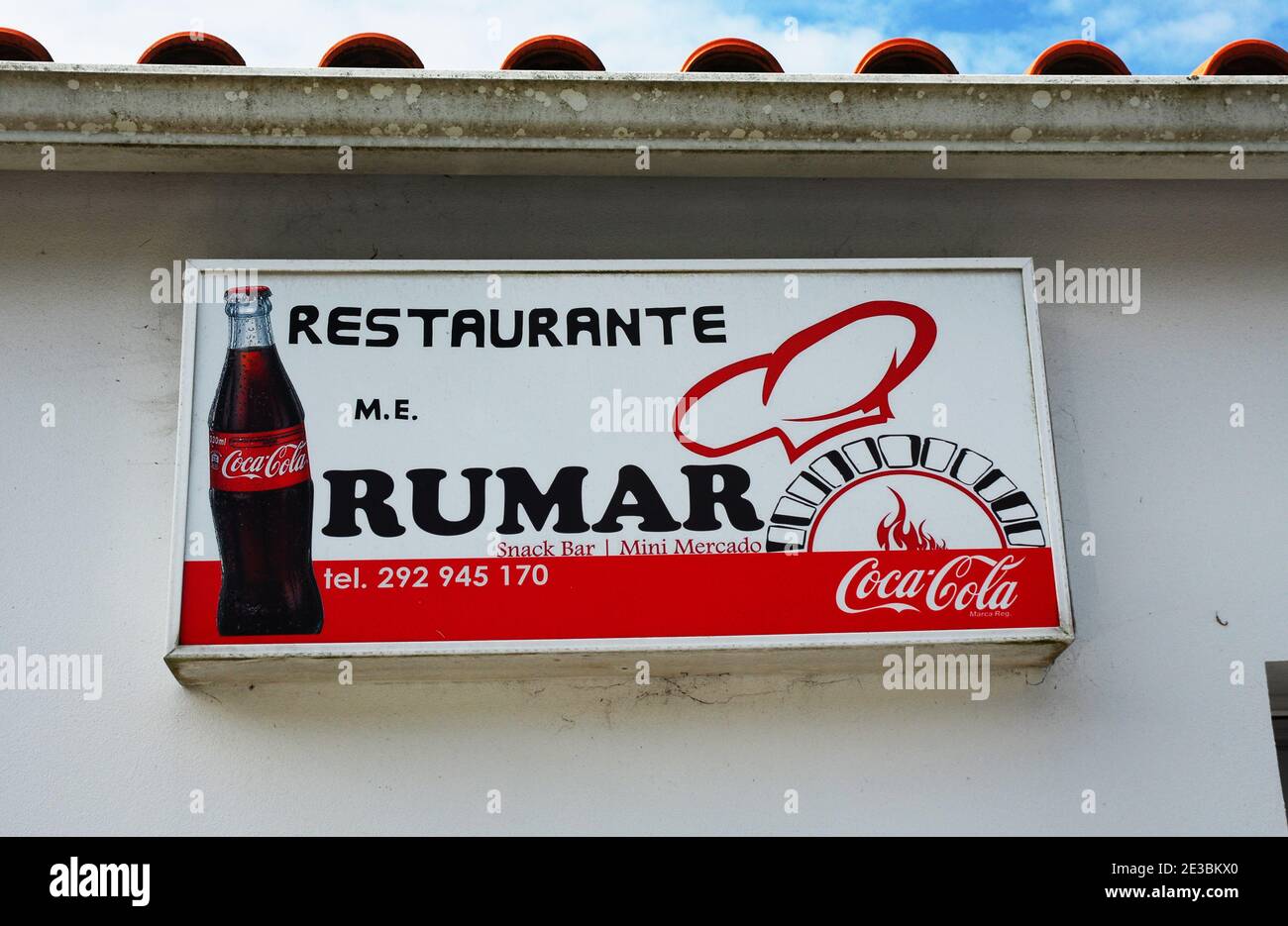 Portugal: Açores: Faial: Praia do Norte: Cafe Rumar Banque D'Images