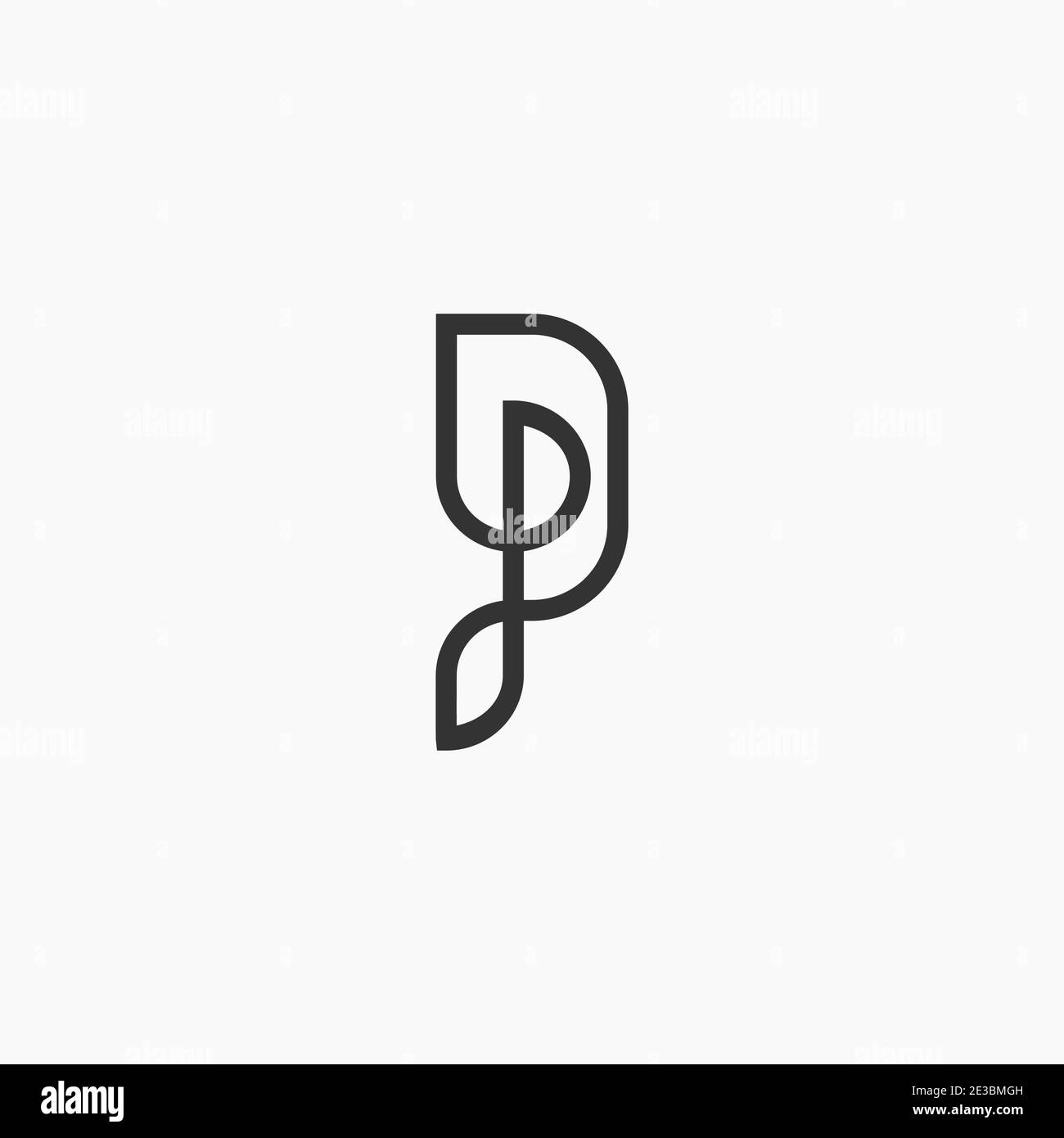 Magnifique lettre P PP Monogram logo Vector Template adapté à marque personnelle ou entreprise technologique Illustration de Vecteur