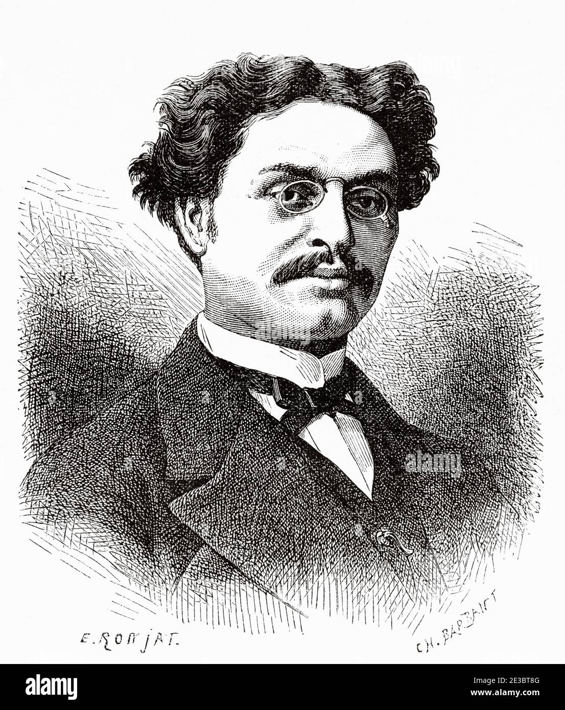 Portrait d'Anton Julius Stuxberg (1849 - 1902) zoologiste et explorateur suédois. Stuxberg a participé à l'expédition Vega 1878-1880. Europe, 19e siècle ancien voyage d'illustration de gravure au pôle Nord, de Novaya Zemlya à Yenisei par Adolf Erik Nordenskiold 1875 Banque D'Images