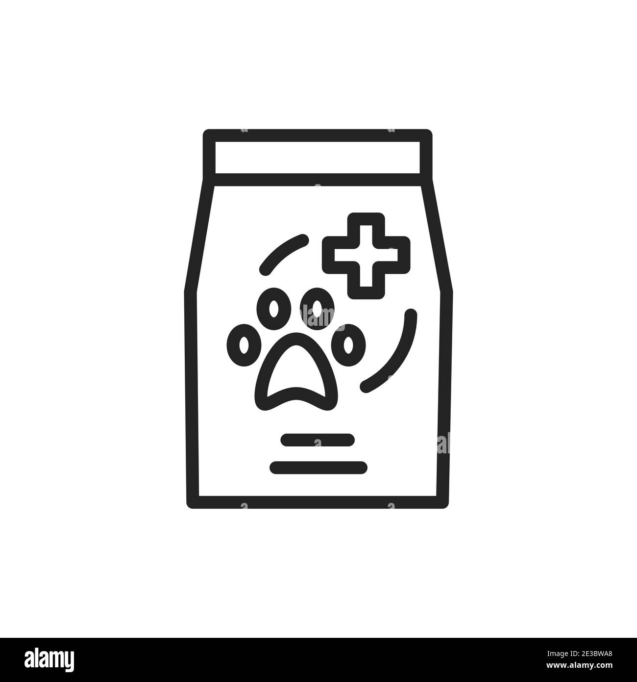 Aliments médicaux pour animaux de compagnie icône de ligne noire. Elément vectoriel isolé. Pictogramme de contour pour la page Web, l'application mobile, la promotion. Illustration de Vecteur