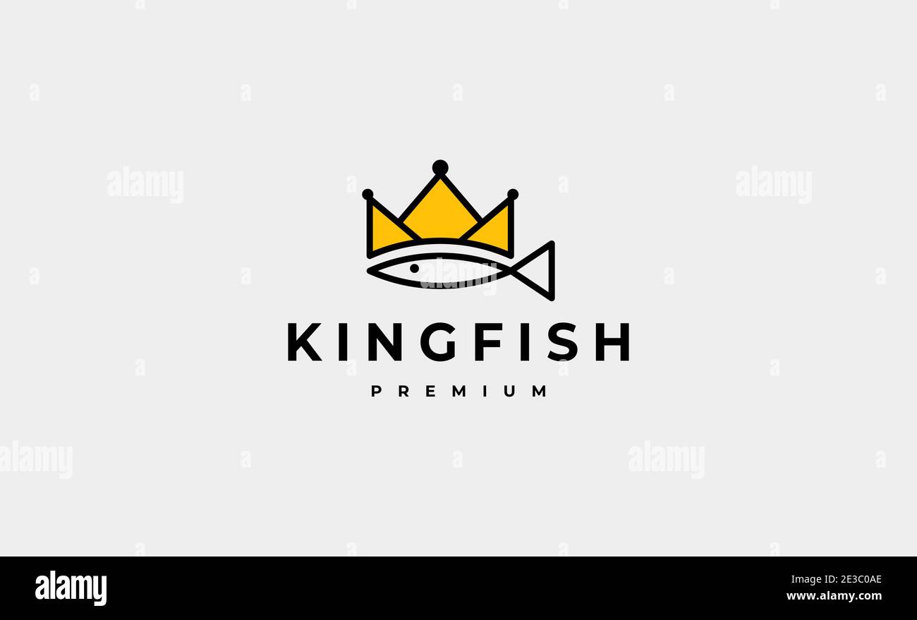 Illustration du vecteur de conception du logo King Fish Illustration de Vecteur