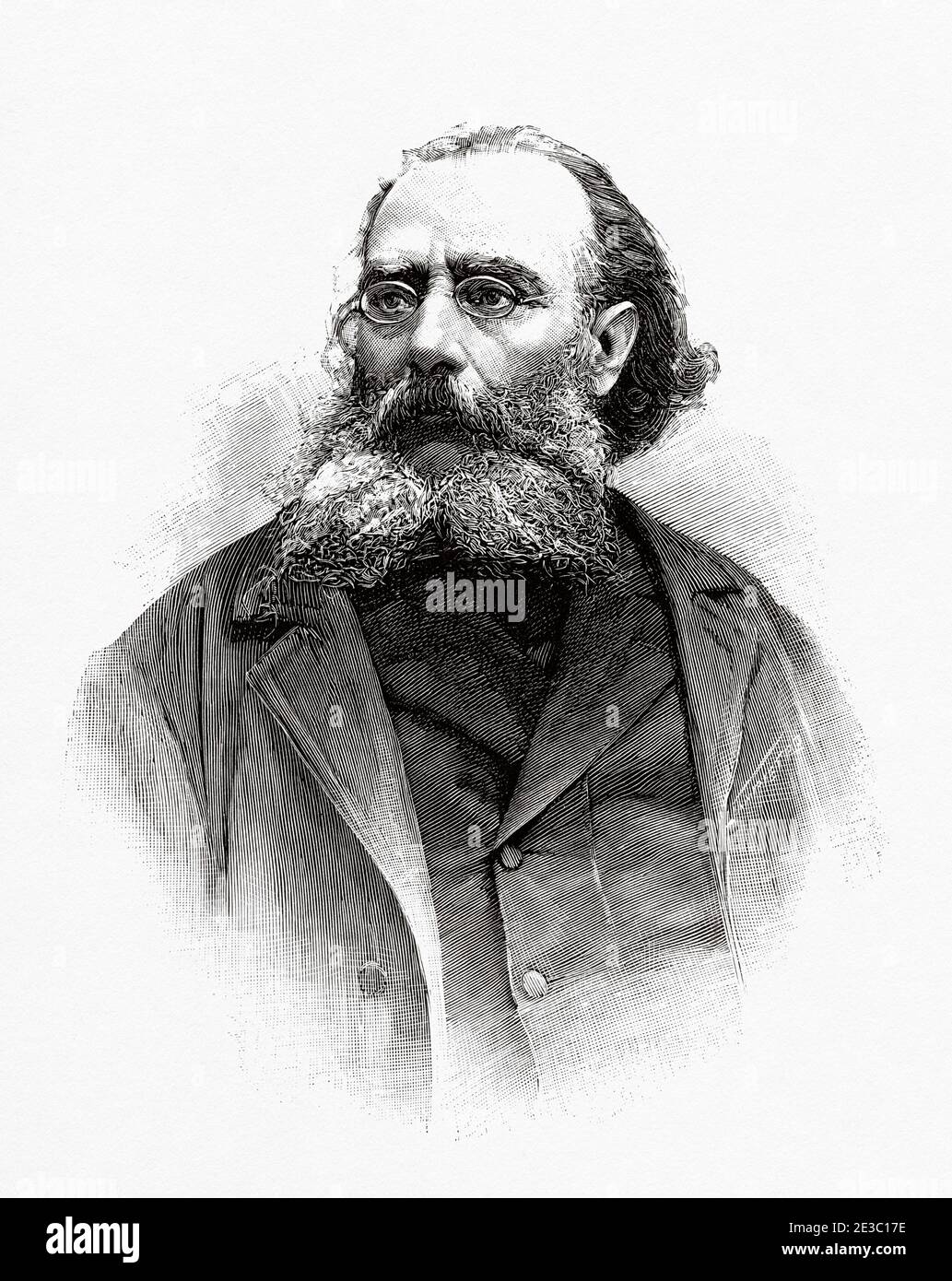 José María Esquerdo Zaragoza (1842 - 1912) était un républicain espagnol, psychiatre et politicien. En tant que médecin, il était particulièrement intéressé à aider les malades mentaux, Espagne. Europe. De la Ilustracion Española y Americana 1895 Banque D'Images