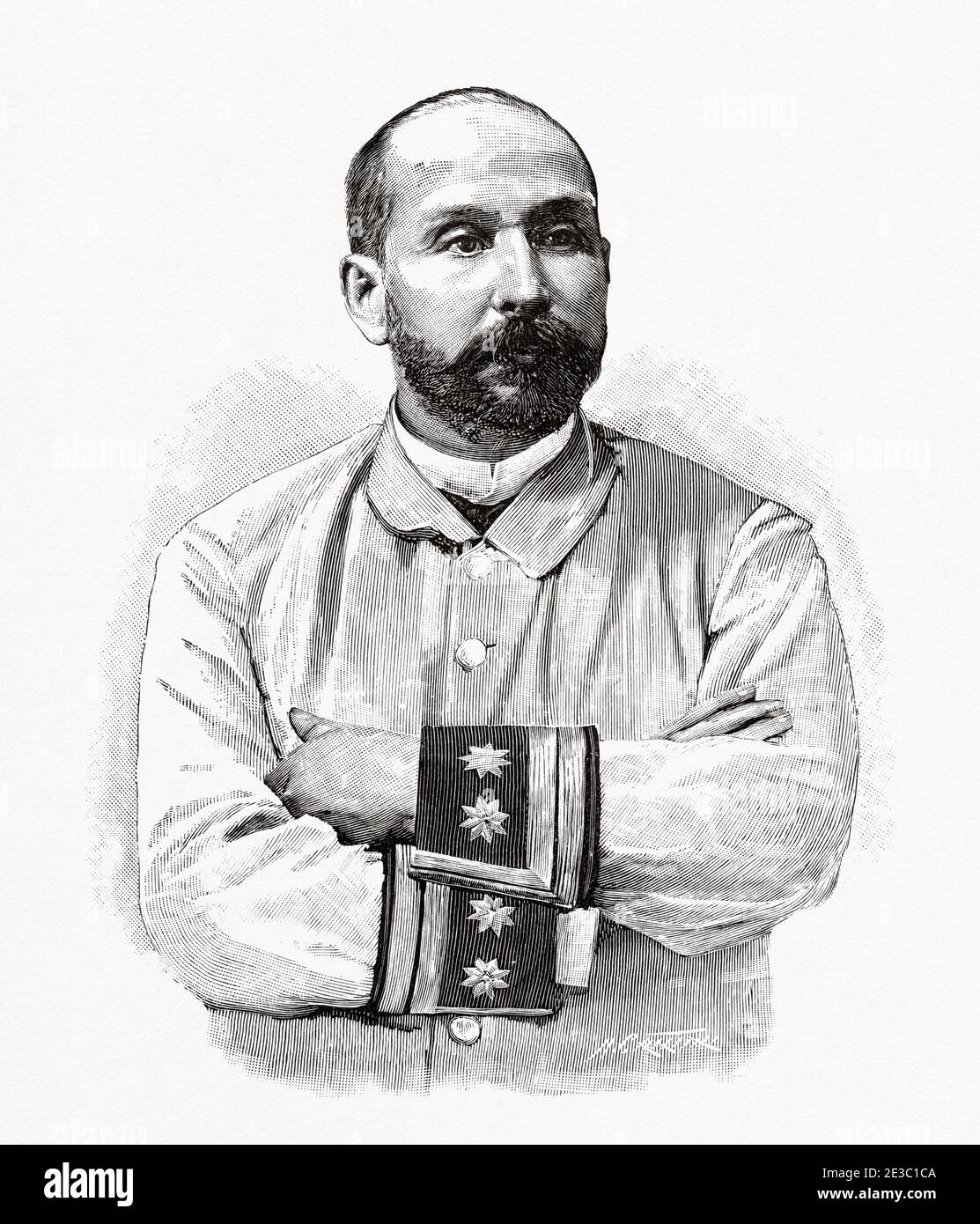 Manuel Tejerizo Cavero, lieutenant-colonel de la guerre de Cuba. De la Ilustracion Española y Americana 1895 Banque D'Images