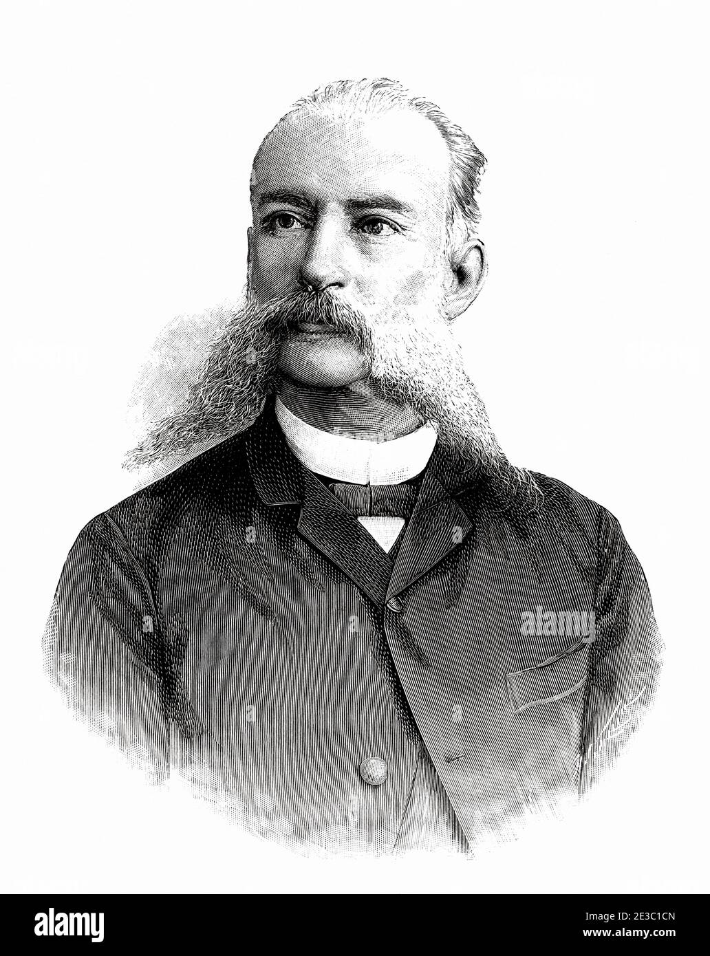 José María Gálvez Alonso (Matanzas 1834 - Havana 1906) était un avocat, journaliste et politicien espagnol et cubain, un membre éminent de l'autonomie cubaine. Il fonde le Parti libéral autonome de Cuba en 1878 et dirige la Société économique des amis du pays. Il a été président du gouvernement autonome éphémère de Cuba en 1898. De la Ilustracion Española y Americana 1895 Banque D'Images