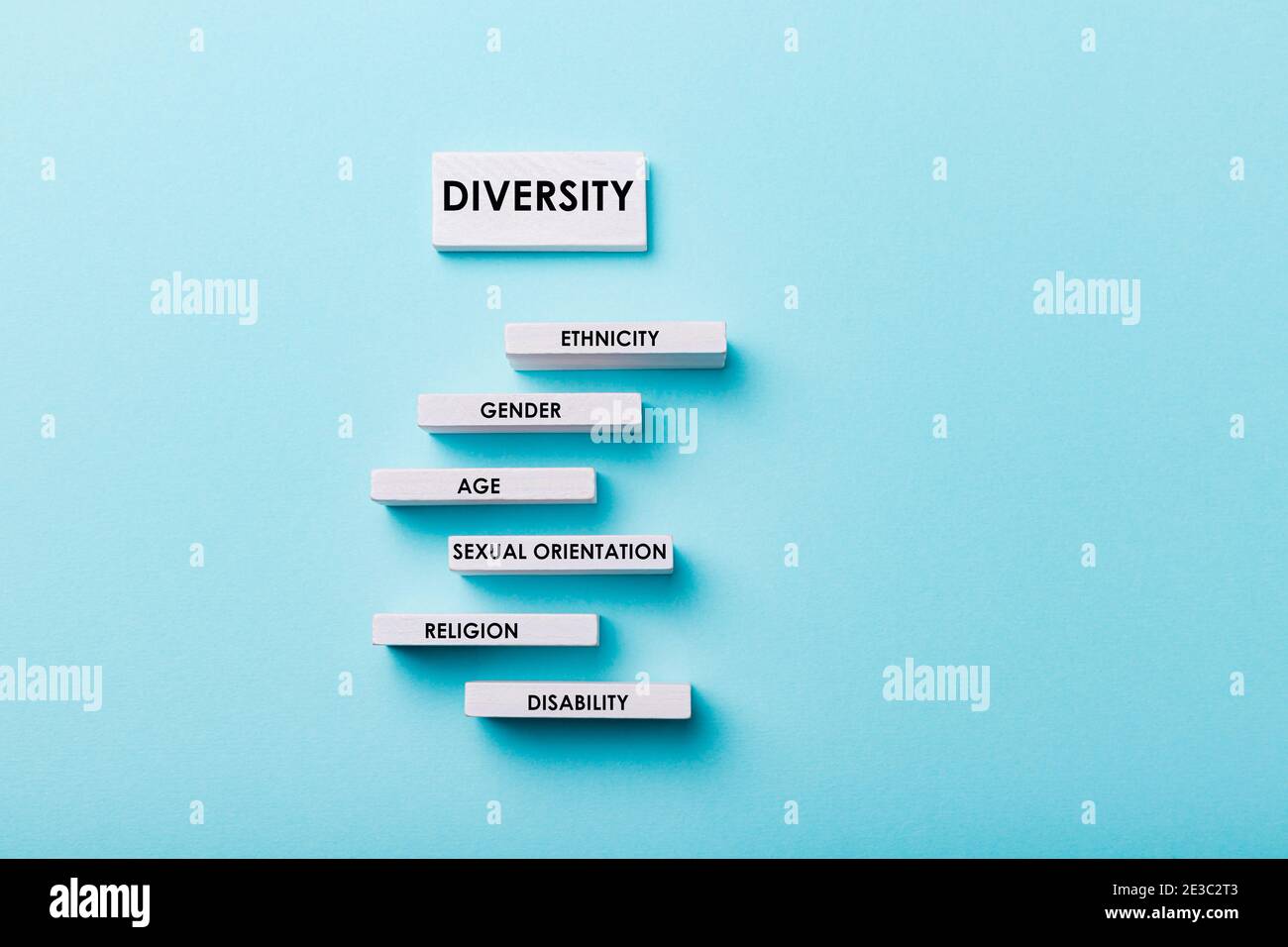 Concept de diversité et d'égalité. Groupes ayant des mots d'origine ethnique, de sexe, d'âge, d'orientation sexuelle, de religion et de handicap Banque D'Images