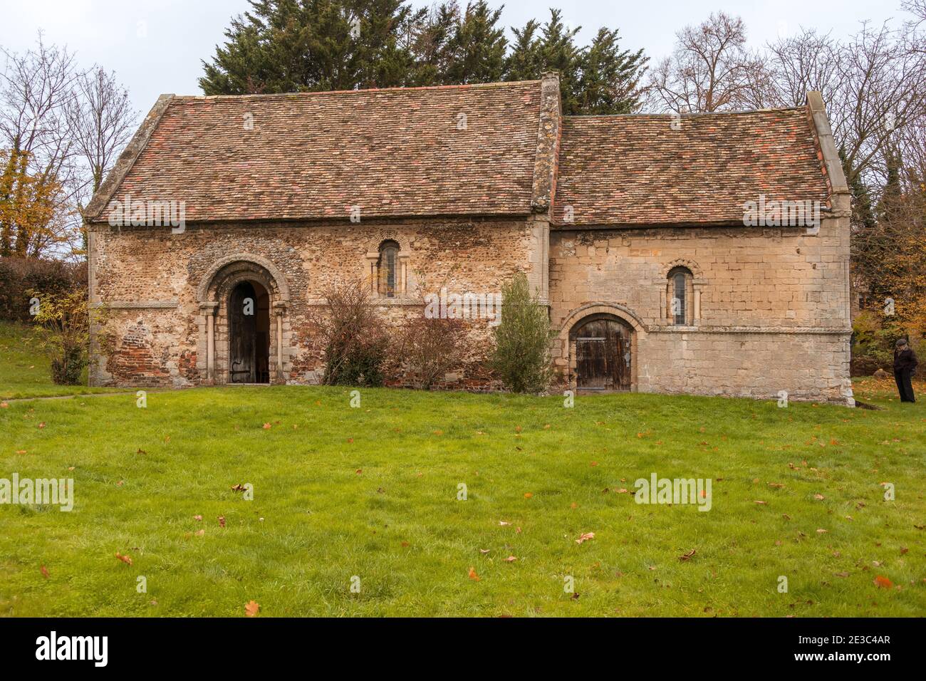 La chapelle Cambridge Leper, également connue sous le nom de chapelle Sainte-Marie-Madeleine, est l'un des plus anciens bâtiments complets encore en vie à Cambridge, elle date de 1125 Banque D'Images