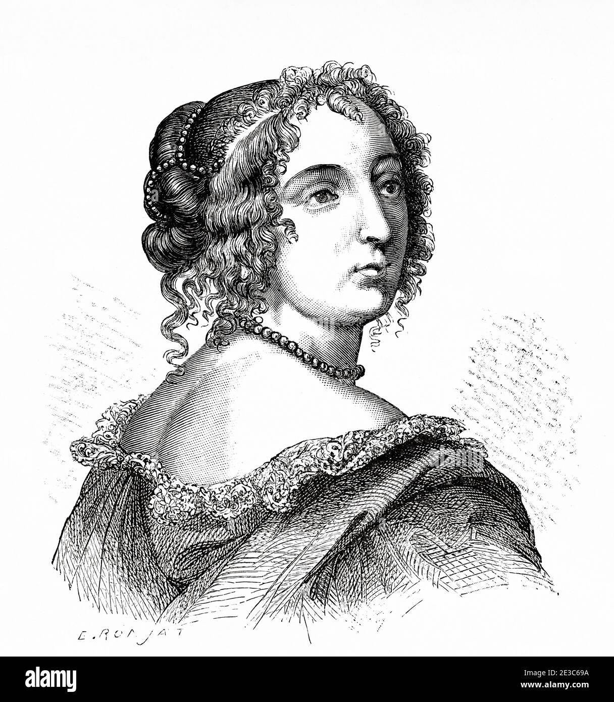 Madame de Montespan, Françoise Athénaïs de Rochechouart de Mortemart, marquise de Montespan (1640-1707) maîtresse titulaire du roi Louis XIV de France. Illustration de la gravure du XIXe siècle. Les Français Illutres par Gustave Demoulin 1897 Banque D'Images