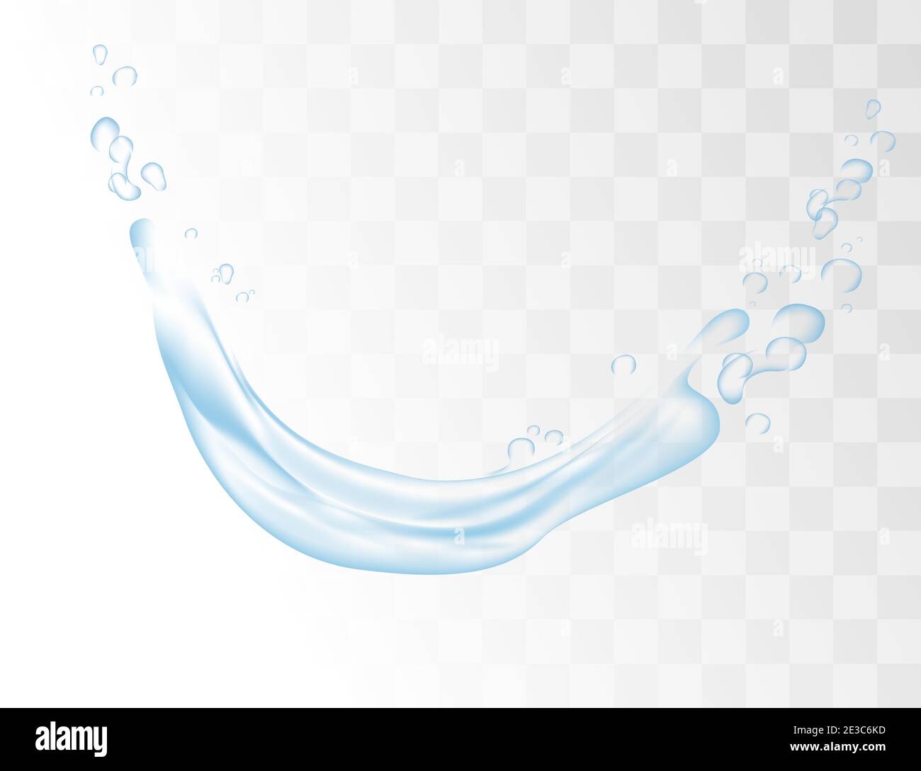 Éclaboussures d'eau bleu transparent avec gouttes sur le vecteur d'arrière-plan transparent illustration réaliste Illustration de Vecteur
