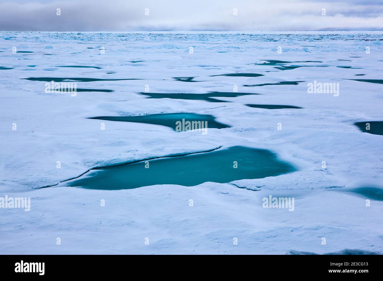 Glace de mer arctique, détroit de Fram, entre le Groenland et le Svalbard, septembre 2009. En août 2012, la glace de mer de l'Arctique a atteint un minimum record, ce qui nous affectera Banque D'Images