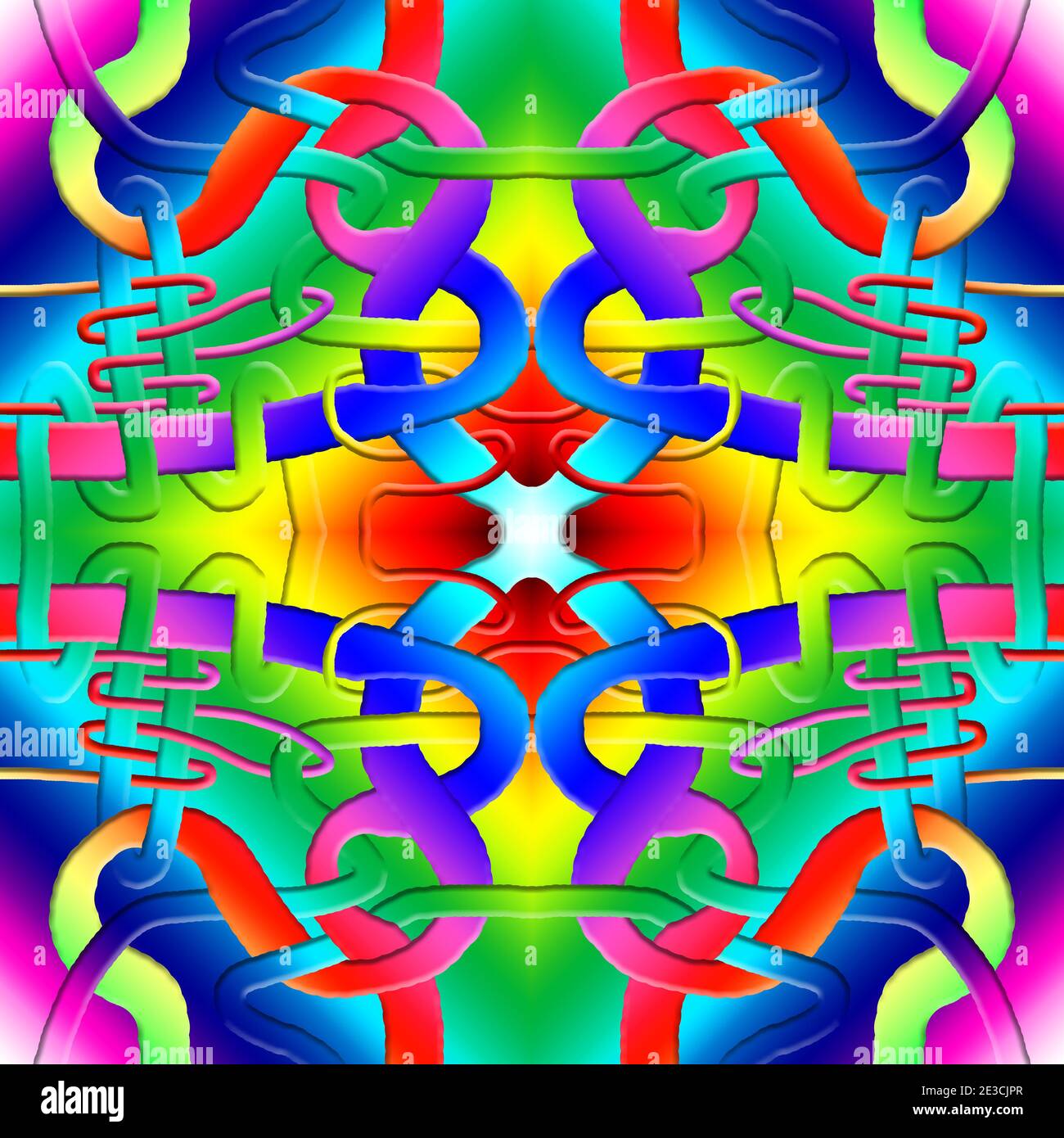 Illustration graphique 3D - répétition uniforme des couleurs arc-en-ciel Banque D'Images