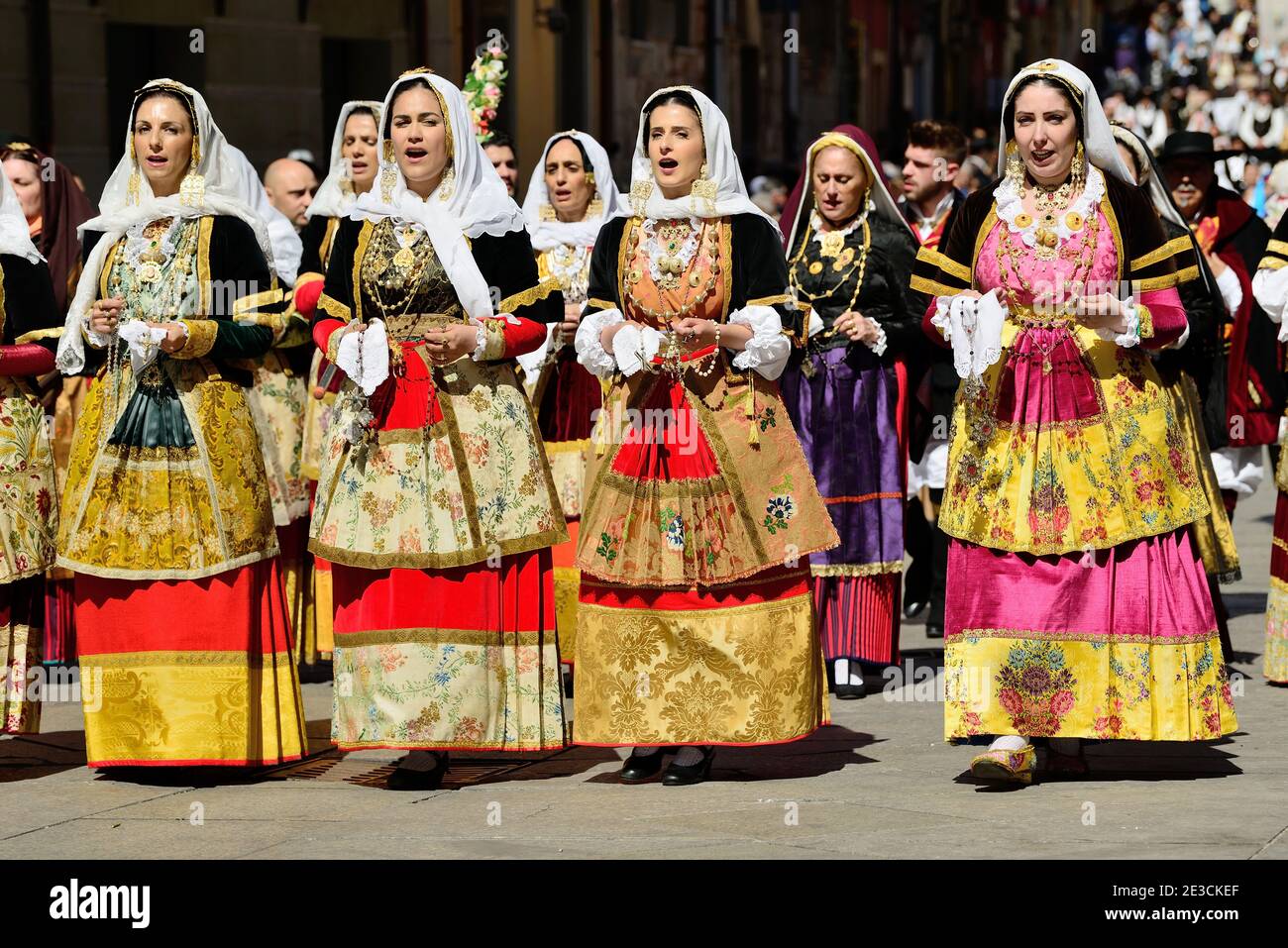 Italie, Sardaigne, Cagliari: 363e édition du Festival de Sant Efisio (Sagra Sant Efisio) le 1er mai 2019. La statue du Saint patron de Cagliari Banque D'Images