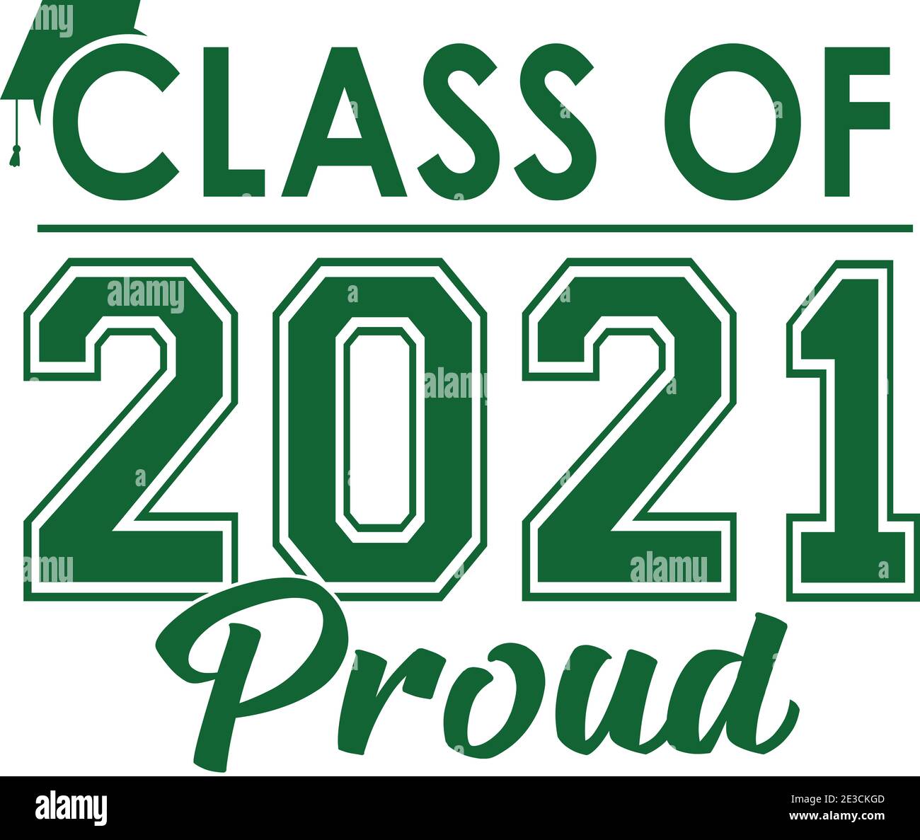 Classe de 2021 Gradation Graphic Green Banque D'Images