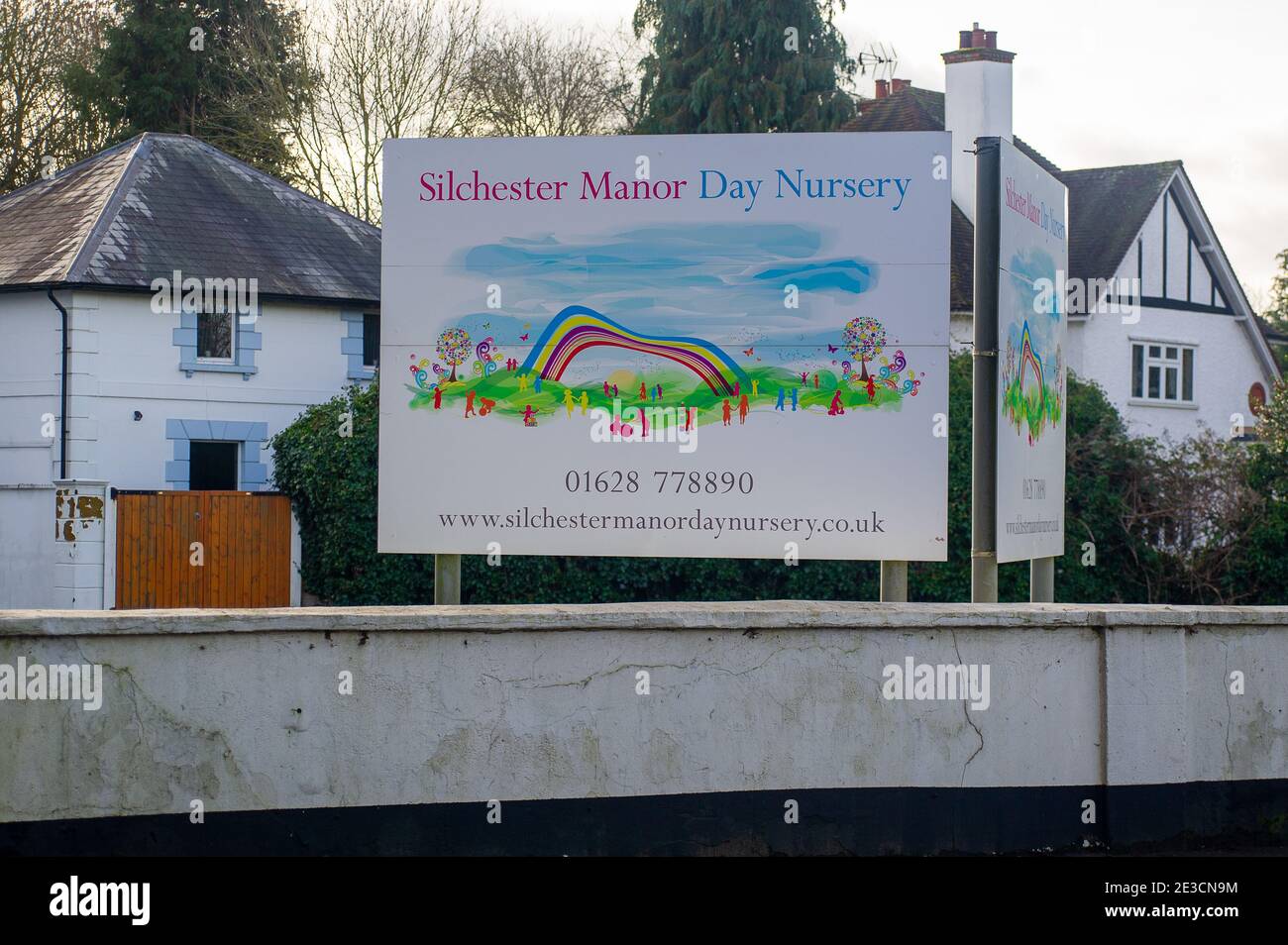 Talaplow, Maidenhead, Berkshire, Royaume-Uni. 17 janvier 2021. Silchester House Day nursery reste ouvert pendant le dernier confinement de Covid-19. Il y a des appels à la fermeture de pépinières pour tenter d'aider à arrêter la propagation de la dernière variante Covid-19. Crédit : Maureen McLean/Alay Banque D'Images