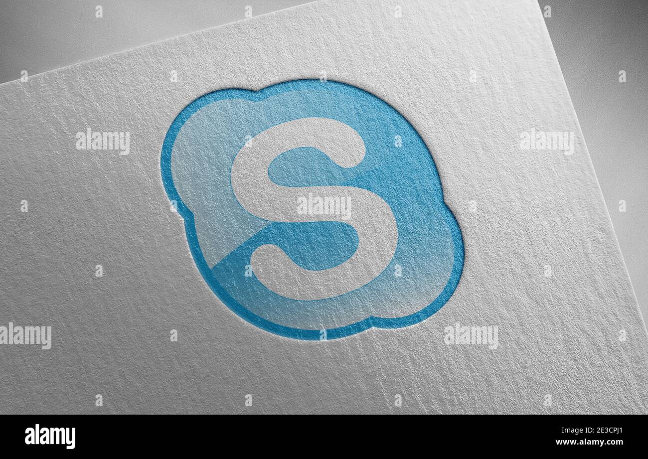 illustration de la texture du papier du logo skype Banque D'Images