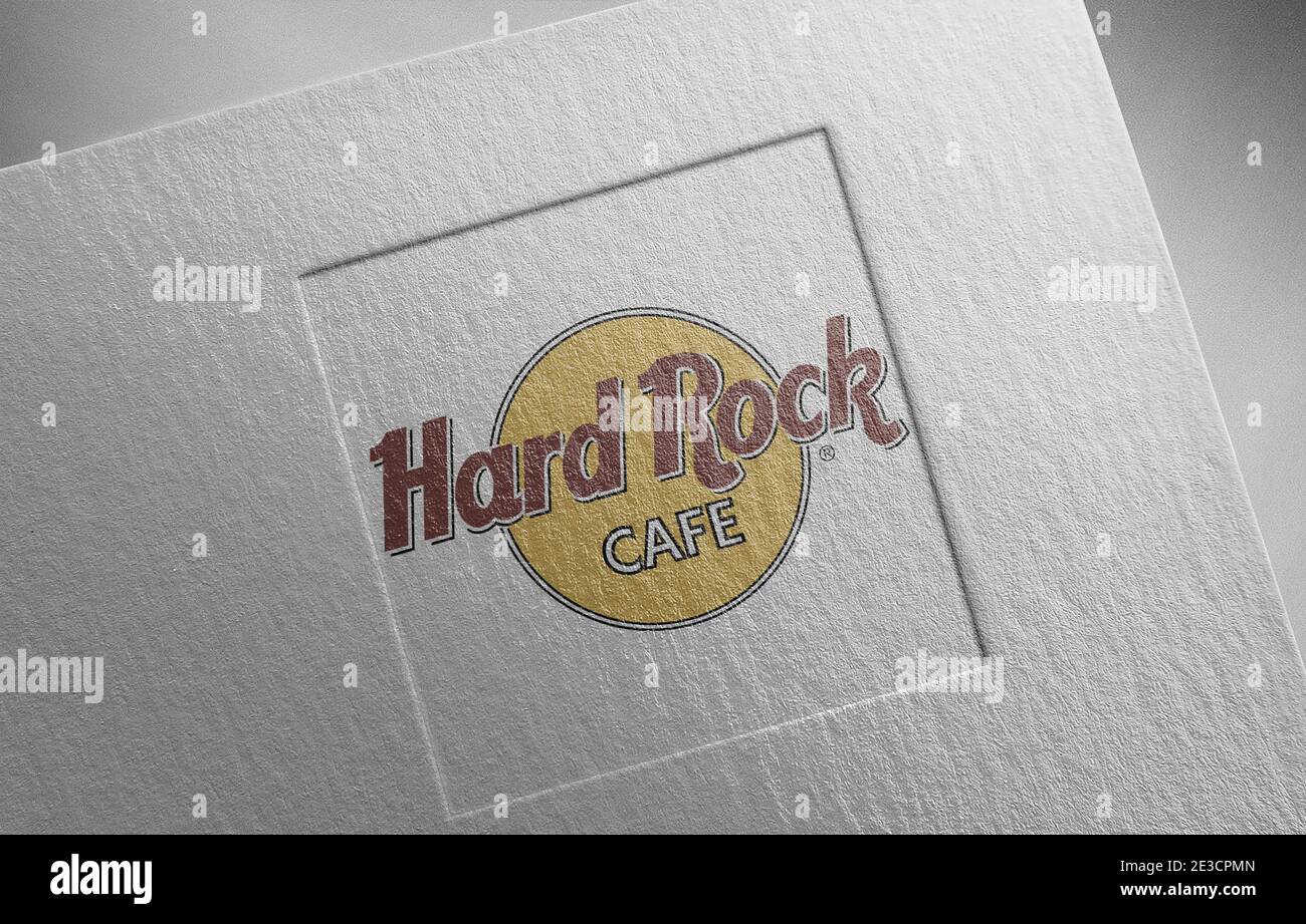 illustration de la texture en papier du logo hard rock cafe Banque D'Images