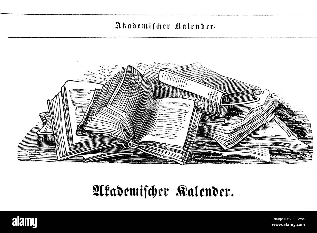 Calendrier académique suisse désignant les universités et les lycées suisses, leurs professeurs et professeurs, Saint-Gall Suisse 1853 Banque D'Images
