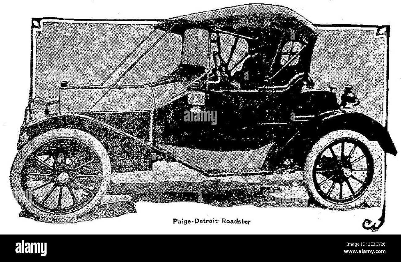 Une publicité pour le roadster Paige-Detroit 1911; il s'agit d'un modèle B 4 cylindres de 25 ch. Banque D'Images