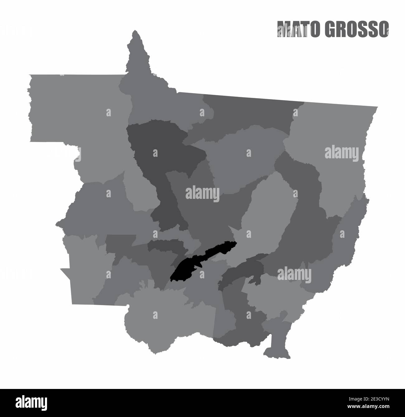 Carte des régions de l'État de Mato Grosso Illustration de Vecteur