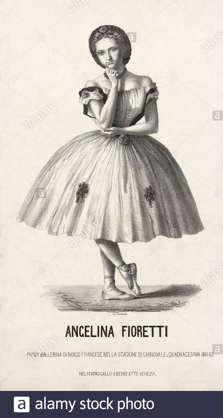 Angelina Fioretti, 1846 – 1879, était une ballerine italienne, illustration ancienne de 1845 Banque D'Images