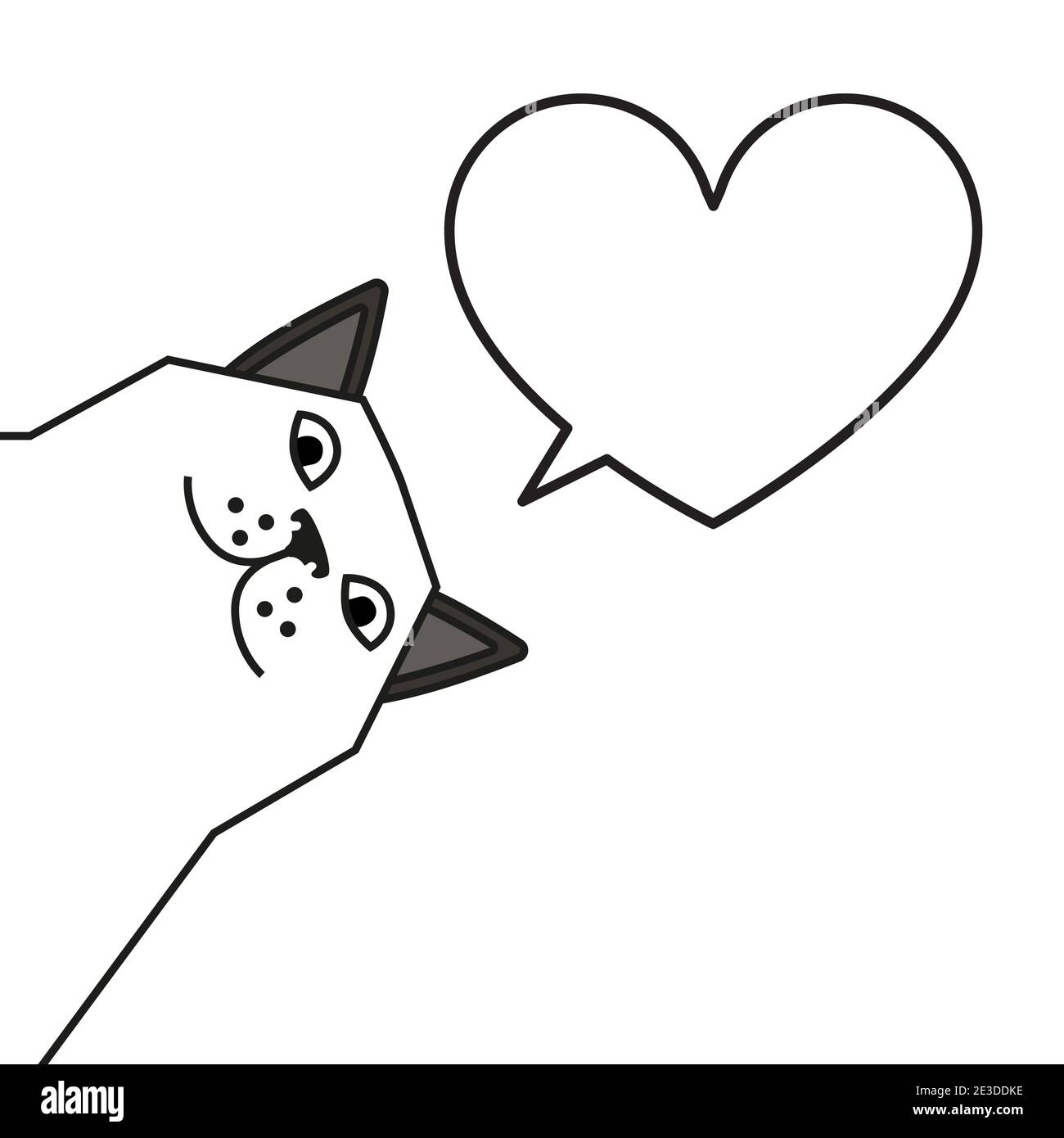 Chat Meme Avec Bulle De La Parole En Forme De Coeur Image Vectorielle Stock Alamy