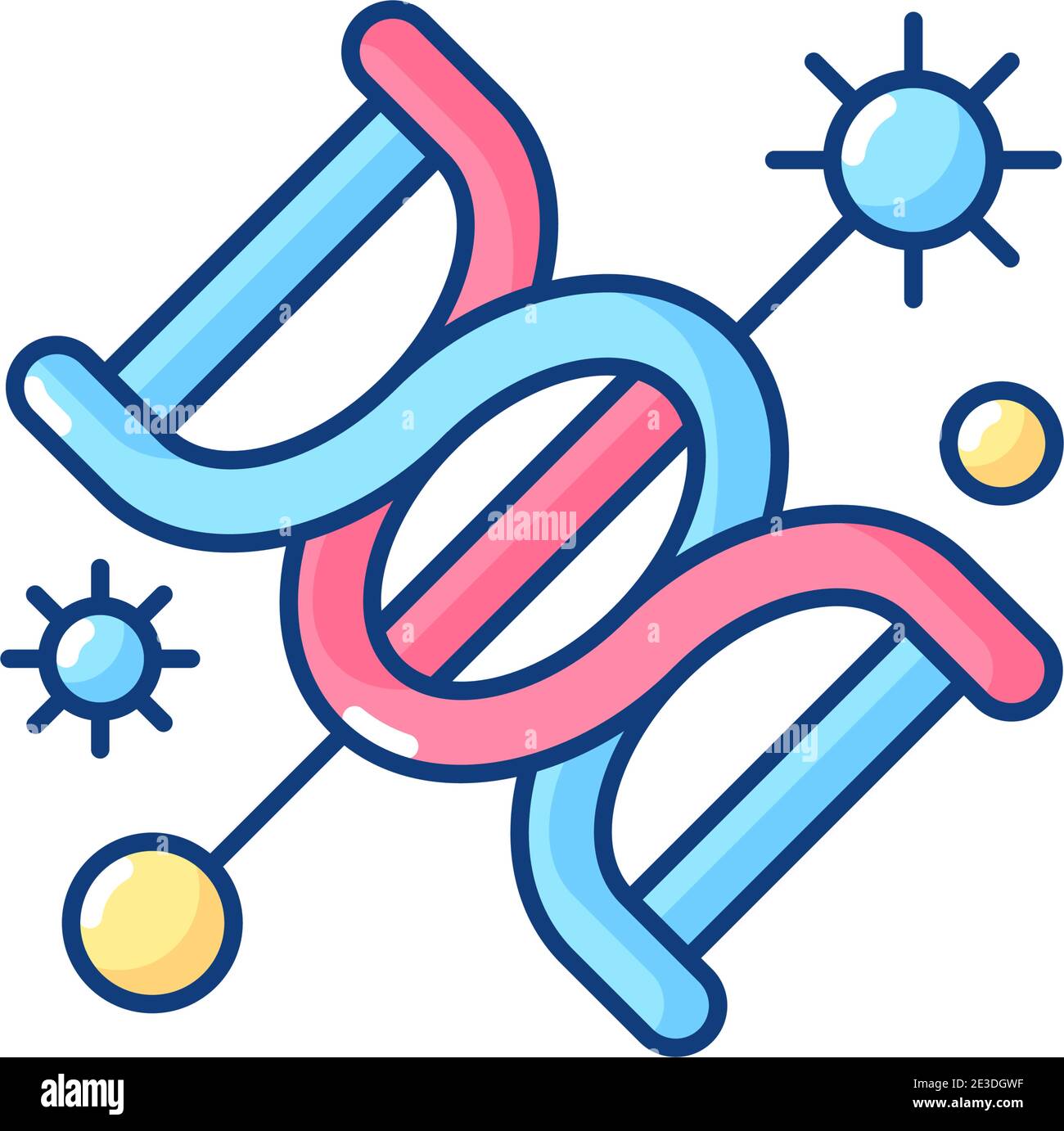 Génétique icône de couleur RVB Illustration de Vecteur