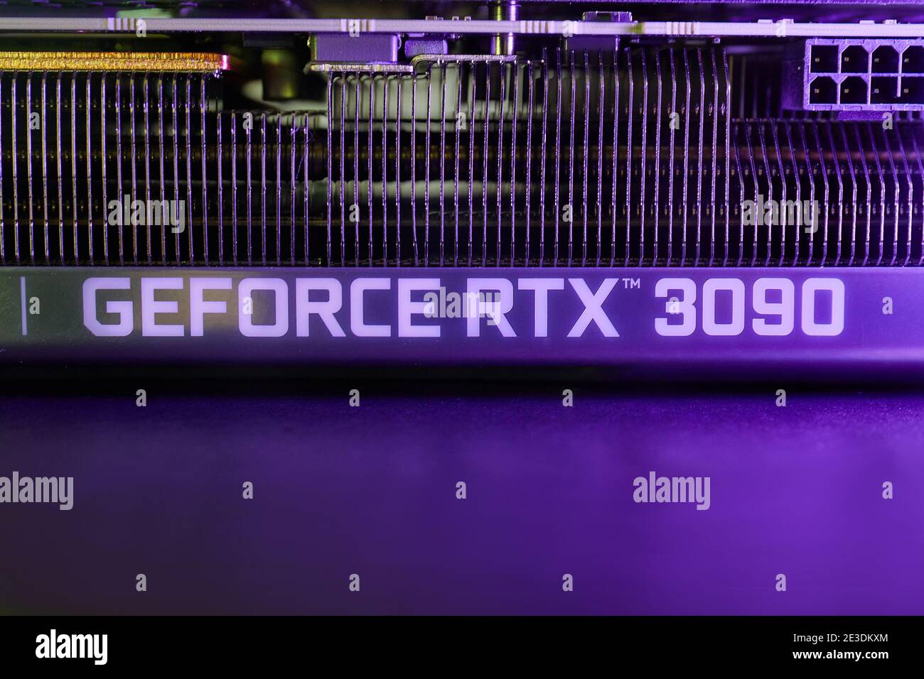 Ecran GPU EVGA GeForce RTX 3090 Nvidia Banque D'Images