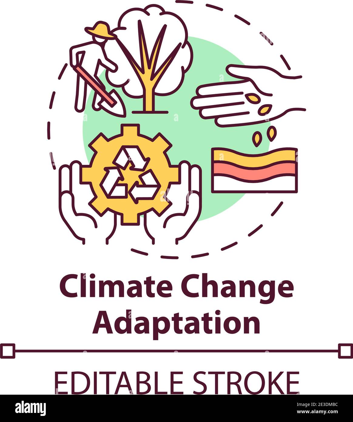 Icône du concept d'adaptation au changement climatique Illustration de Vecteur