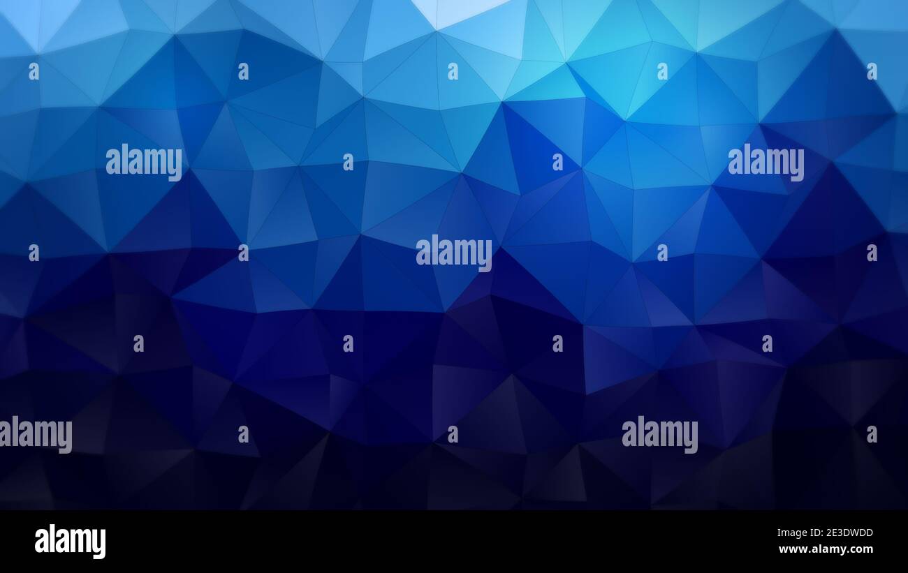 Fond de motif vectoriel polygone bleu. Arrière-plan en dégradé triangulaires 3D abstrait de style poly bas en résolution 4k. Banque D'Images