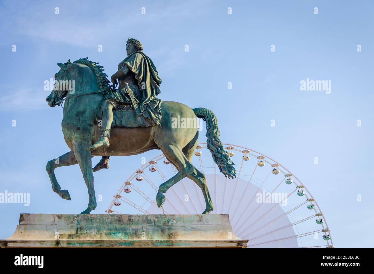 Statue de Louis XIV, place Bellecour, Lyon, France Banque D'Images