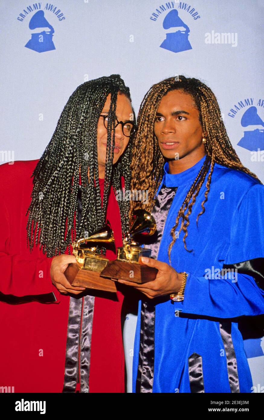 Milli Vanilli - Fabrice Morvan et Rob Pilatus aux Grammy Awards 1990  crédit: Ralph Dominguez/MediaPunch Photo Stock - Alamy