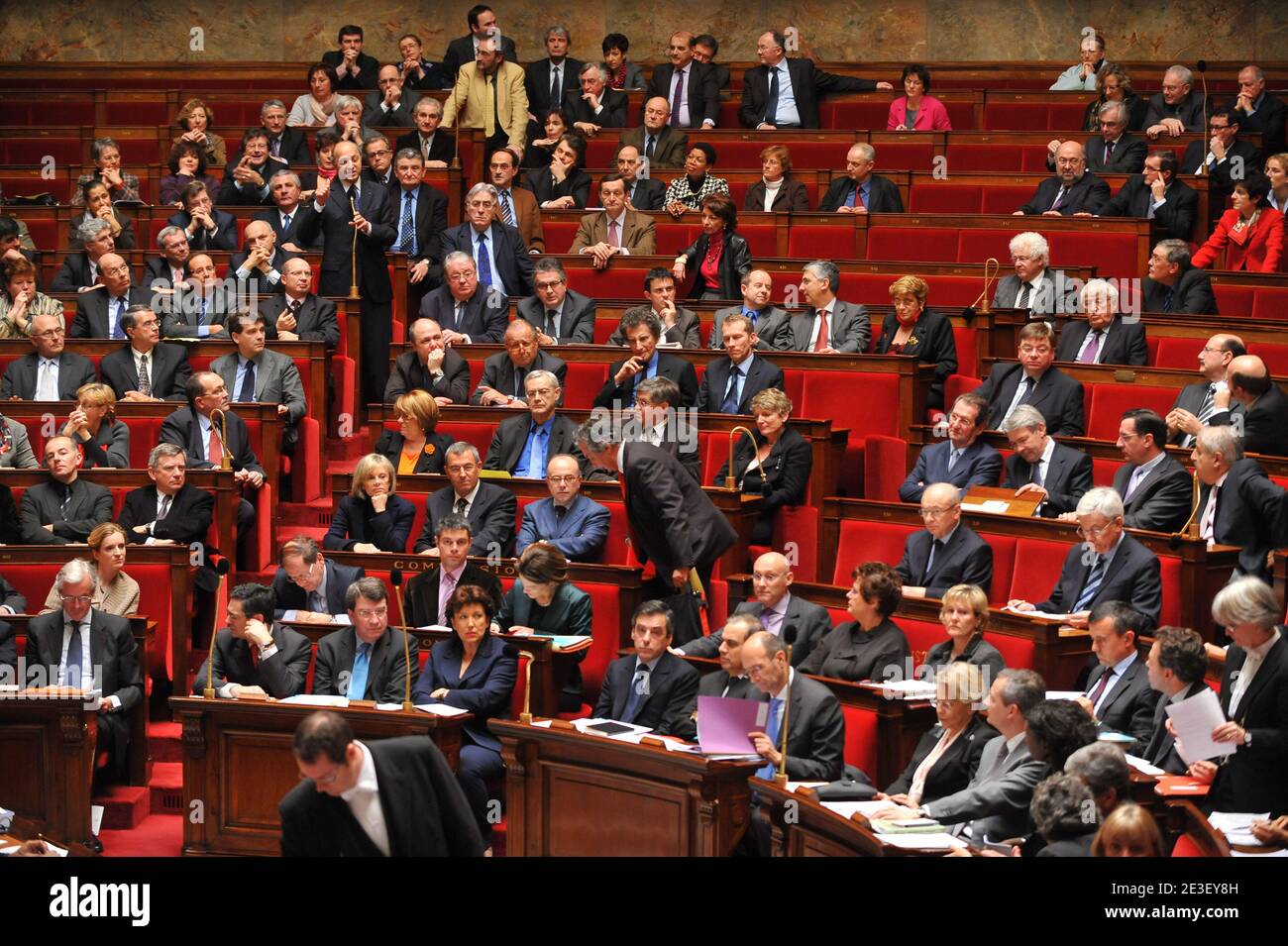 Laurent Fabius lors de la session hebdomadaire de l'Assemblée nationale à Paris, France, le 10 février 2009. Photo de Mousse/ABACAPRESS.COM Banque D'Images