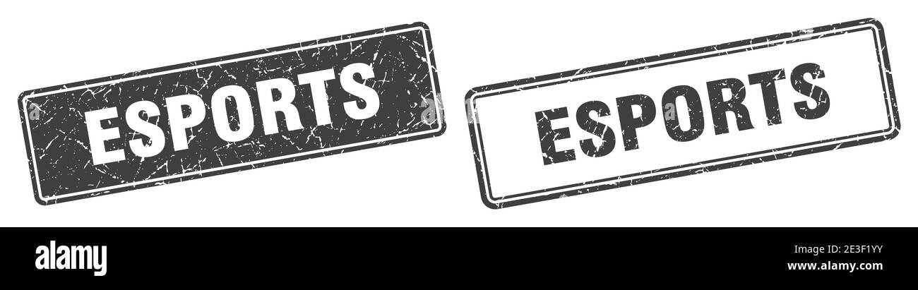 timbre carré esports. ensemble d'affiches esports grunge Illustration de Vecteur