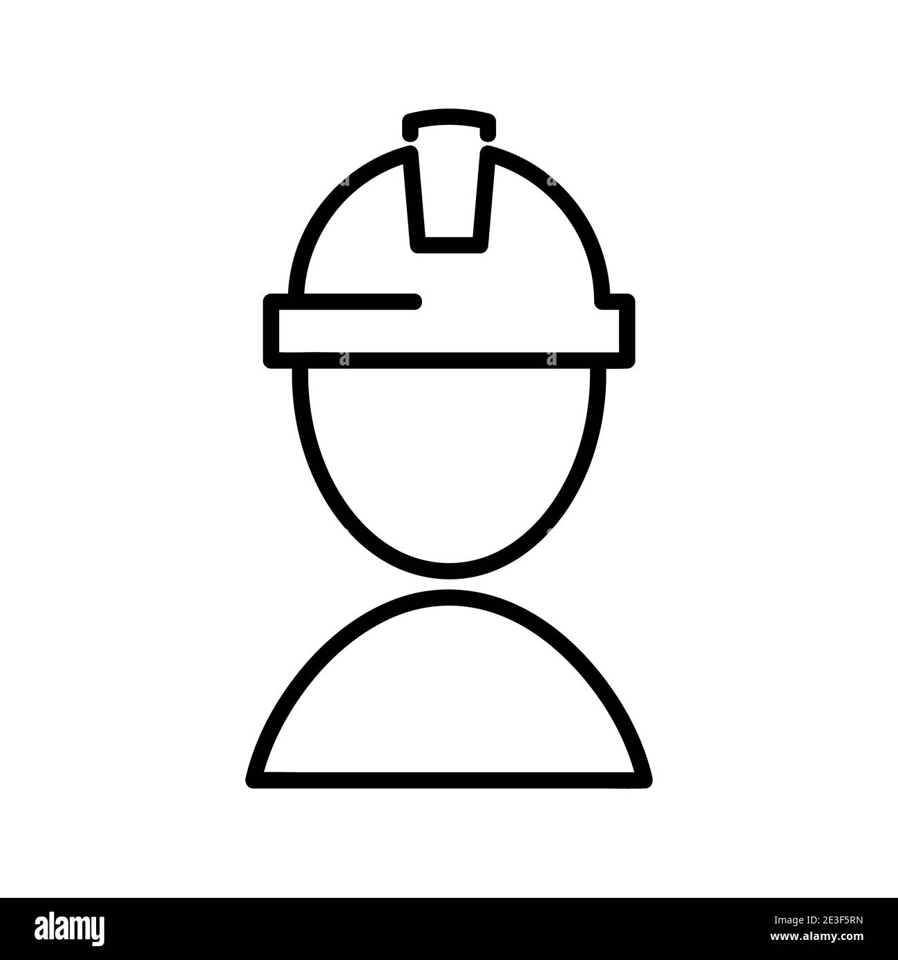 Icône plate de l'ingénieur travailleur. Pictogramme pour le Web. Trait. Isolé sur fond blanc. Vecteur eps10 Banque D'Images