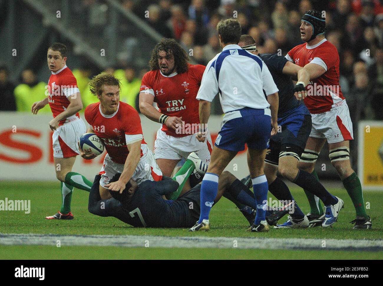 Le pays de Galles Andy Powell lors du championnat RBS six Nations 2009 Rugby Union, France contre pays de Galles à la « Stade de France » à Saint-Denis, France, le 27 février 2009. La France a gagné 21-16. Photo de Steeve McMay/Cameleon/ABACAPRESS.COM Banque D'Images
