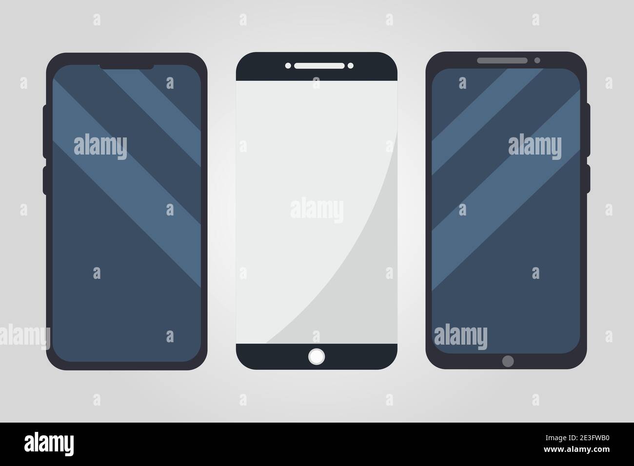 Collection de maquettes pour smartphone avec écran vide Illustration de Vecteur