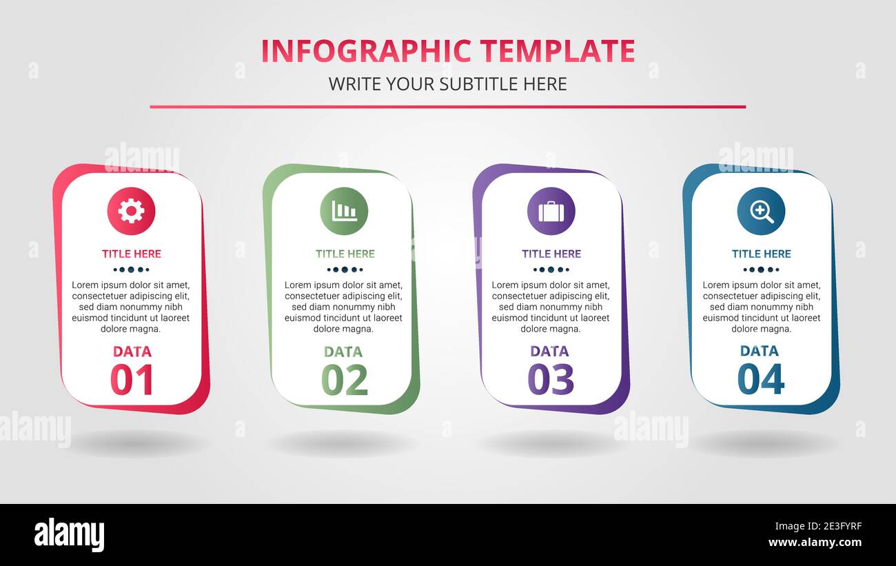 Modèle graphique coloré des étapes de l'entreprise avec quatre options Illustration de Vecteur
