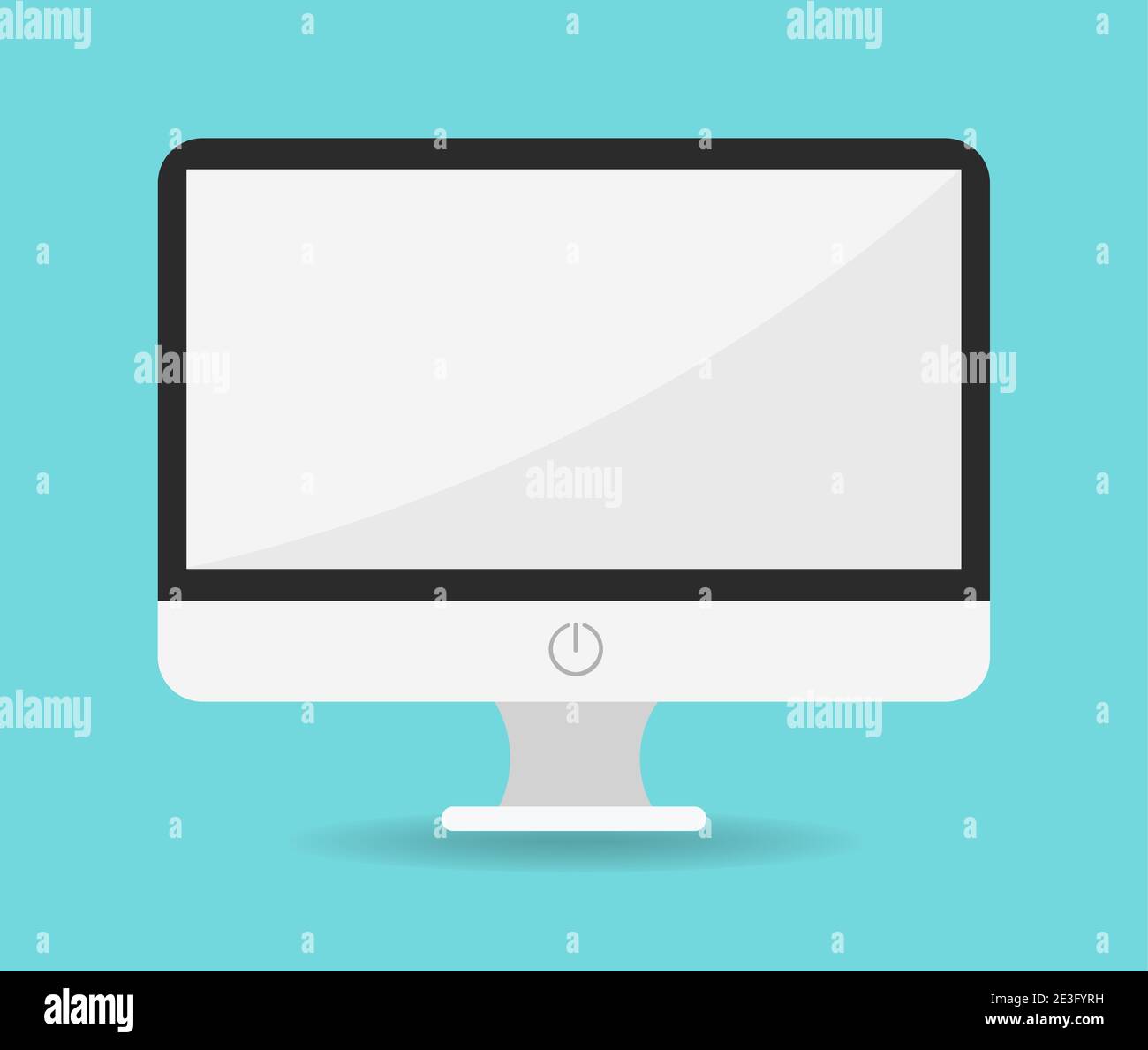 Moniteur d'ordinateur avec écran blanc Illustration de Vecteur