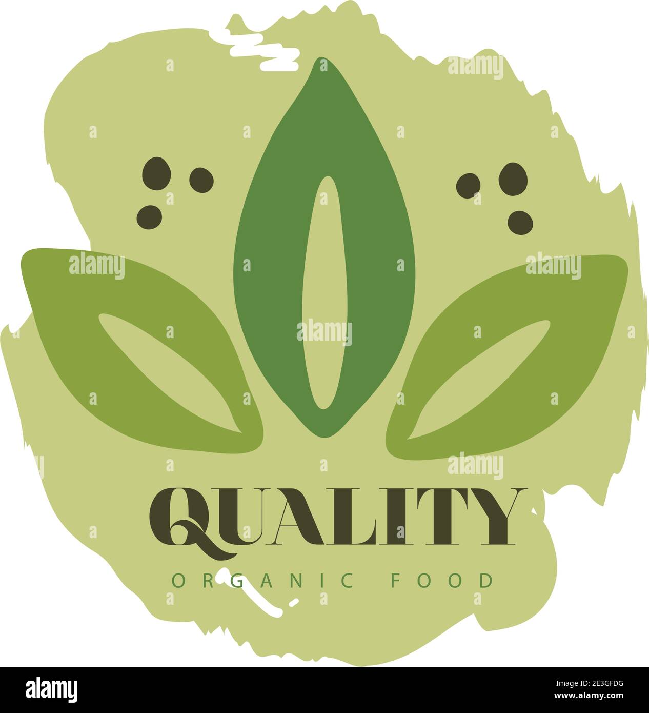 nourriture biologique de qualité, étiquette avec feuilles sur fond blanc vecteur illustration design Illustration de Vecteur