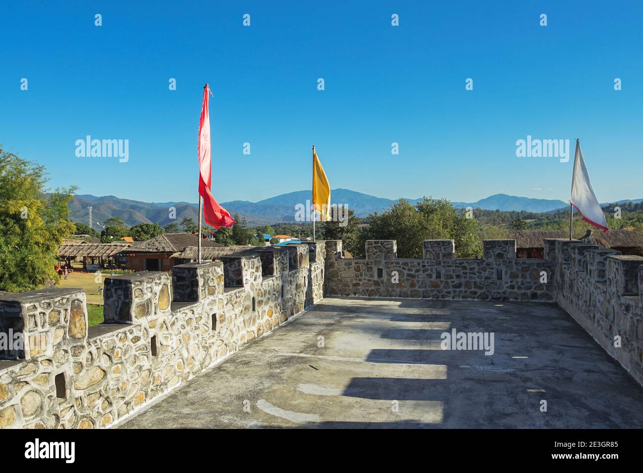 Maehongson, Thaïlande - 13 décembre 2020: Santichon Village un petit Yunnan chinois les destinations de voyage célèbres à Pai, Maehongson. Banque D'Images Maehongson, Thaïlande - 13 décembre 2020: Santichon Village un petit Yunnan chinois les destinations de voyage célèbres à Pai, Maehongson. Banque D'Images