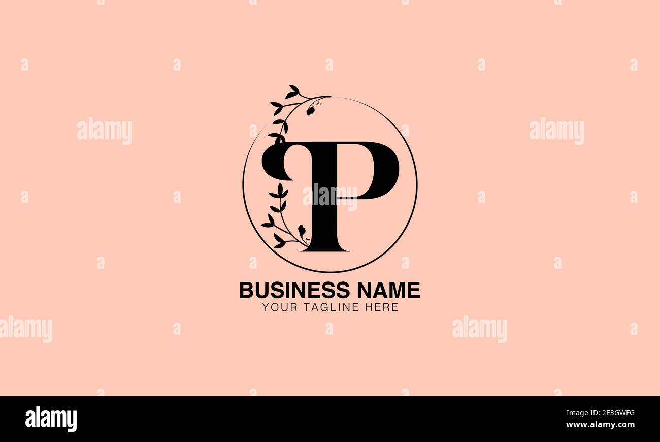 Logo initial floral P PP | logo initial de monogramme moderne, image de modèle vectoriel. logo de logotype de luxe, logo féminin. Logo typographique Illustration de Vecteur