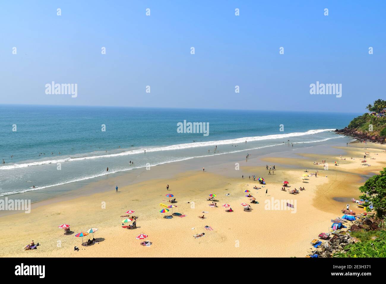 Mer d'Arabie, Varkala Beach, Varkala, Kerala, Inde Banque D'Images