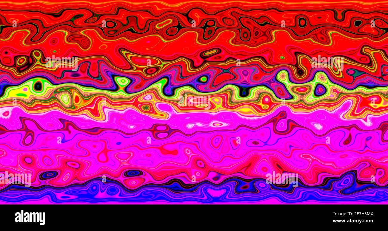 Fond d'écran vif à onde acide. Arrière-plan abstrait trippy arc-en-ciel. Banque D'Images