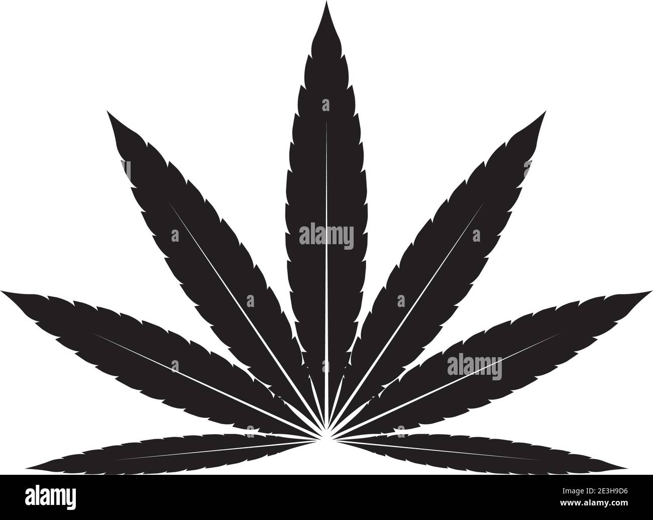 illustration feuille de cannabis, icône verte sur fond transparent Illustration de Vecteur